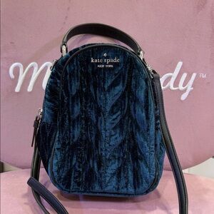 Kate Spade Navy Velvet Crossbody Bag